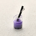 Miniatur lila Bubble Tea Anhänger mit Metallring für DIY Schmuckherstellung - Lila Milchtee (11)