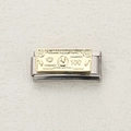 Italian charm bracelet link with 100 dollar bill design in stainless steel finish - 100 Dollar Bill Silver (15)