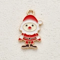 Ciondolo Babbo Natale Halloween fai-da-te in smalto rosso e bianco con bordi in lega dorata - Stile Babbo Natale (12)