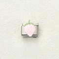 Maglia per bracciale italiano in acciaio inossidabile con ciondolo a fragola rosa - Fragola Rosa Opaca (15)