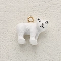 Sweet polar bear alloy pendant in white enamel with a gold ring attachment - Polar Bear Shape (6)