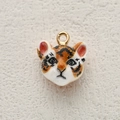 Animal series tiger head enamel pendant with gold loop for DIY jewelry making - Tiger Head Shape (8)