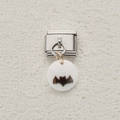 Maillon italien en acier inoxydable avec pendentif chauve-souris pour bracelet DIY - Style Silhouette de Chauve-souris