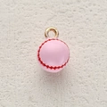 Pink baseball globe pendant in copper alloy with red stitching and golden metal ring - Pink Baseball Shape (10)