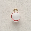 Baseball shaped copper alloy pendant with white enamel finish and red stitching - White Baseball Shape (11)