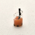 Miniatur Bubble-Tea-Anhänger mit realistischem Harz-Milchtee und schwarzen Perlen - Original Milchtee (17)