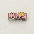 Italian modular stainless steel charm featuring pink HAPPY letters and a yellow smiley - Smile Happy Style (21)