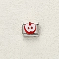 Link charm italiano in acciaio inossidabile con mela rossa 3D per bracciali componibili - Mela Rossa a Fette (21)