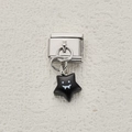 Maillon de bracelet italien en acier avec pendentif étoile noire et visage souriant - Style Étoile Noire Souriante (7)