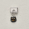 Charme de bracelet en acier avec pendentif chat noir et citrouille d'Halloween doré - Style Chat Noir Citrouille (8)