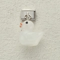 Charming translucent resin duck charm on a modular stainless steel bracelet link - White Duck (8)