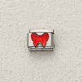 Italian charm bracelet link featuring a red butterfly on a stainless steel square base - Red Butterfly Figure Style (28)