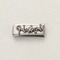 Italian charm link in stainless steel with handmade script design for modular bracelets - Handmade Style (27)