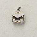 Italian charm bracelet link with Santa Claus design in stainless steel for Christmas - Rhinestone Santa Claus Style (29)