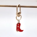 Western cowboy red boot keychain with gold star and lobster clasp for bag decoration - Red Star Cowboy Boot Style (5)