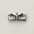 Italian charm bracelet link featuring a vintage silver bat charm for DIY jewelry - Bat Silver Style (29)