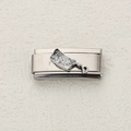 Stainless steel Italian charm link featuring a vintage silver meat cleaver pendant - Knife Silver Style (30)