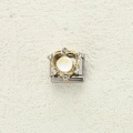 Module de bracelet italien en acier inoxydable avec nacre blanche et cœur doré - Dentelle Dorée Creuse Perle (9)