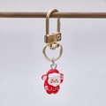 Christmas Santa Claus keychain with gold metal buckle and red enamel charm detail - Classic Santa Claus Style (7)
