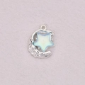 Ciondolo luna e stella d'argento con pietre azzurre per gioielli eleganti - Stile Mezzaluna Stella (5)