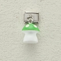 Green resin mushroom pendant Italian charm module for DIY stainless steel bracelet - Green Spotted Mushroom (18)