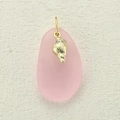 Golden conch pendant with rhinestones on a matte pink pebble stone base - Conch Rhinestone Hook (11)