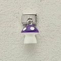 Italian charm bracelet module with a cute purple mushroom resin pendant on stainless steel - Purple Spotted Mushroom (19)