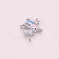 Silver moon and star pendant with blue opal gradient and liquid metal design - Liquid Metal Star Moon Style (6)