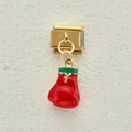 Italienischer Charm-Link mit rotem Boxhandschuh-Anhänger aus goldenem Edelstahl - Roter Boxhandschuh (3)