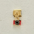 Goldenes italienisches Modulglied mit rotem Kamera-Anhänger für DIY-Armbänder - Rote Kamera (5)