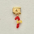 Goldener Edelstahl-Charm für italienische Armbänder mit festlichem Zuckerstangen-Anhänger - Zuckerstange (6)