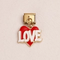 Italian charm link with red enamel heart and love inscription in golden finish - LOVE Letter Heart Style (1)