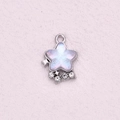 Elegant silver star pendant with iridescent inlay and sparkling crystal accents - Iridescent Rhinestone Shooting Star Style (14)