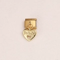 Goldenes italienisches Element mit Herzanhänger und Gravur Forever für Armbänder - Forever Graviert Herz Stil(6)
