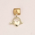 Goldener italienischer Charm-Anhänger mit Amor-Herz und Pfeil für Modularmbänder - Herz und Pfeil Gedrehtes Muster Stil(7)
