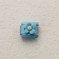 Blue stainless steel modular charm with light blue flower for DIY Italian bracelets - Sky Blue Five-Petal Flower Style (17)