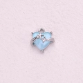 Blue heart-shaped pendant with silver metal wrap and sparkling zircon stone - Wrapped Metal Heart Style (18)