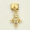 Maglia per bracciale modulare italiano con ciondolo angelo Cupido vintage in acciaio dorato - Ciondolo Angelo (12)