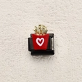 Italian charm for DIY stainless steel bracelet featuring red french fries with gold accents - Creative Heart French Fries Style (20)