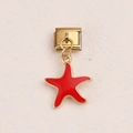 Charm per bracciale italiano con stella marina dorata e finitura in smalto rosso - Stile Stella Marina Rossa (11)