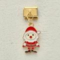 Weihnachtlicher Weihnachtsmann-Emaille-Anhänger in Gold für italienische Armbänder - Klassischer Weihnachtsmann (17)