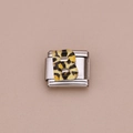 Italiaanse bedel van roestvrij staal met luipaardprint letter B voor DIY-sieraden - Luipaard Letter B