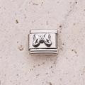 Italienisches Charm-Glied mit poliertem Silber-Schleifen-Design für Modularmbänder - Silber Polierte Schleife 1