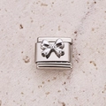 Silbernes modulares Schleifen-Charm-Glied für italienische Armbänder aus Edelstahl - 3D Abgerundete Schleife 2
