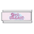 Pink stainless steel charm link with Girl WITH a DREAM slogan for modular bracelets - Girl WITH a DREAM Style (1)