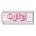 Italian style stainless steel bracelet link with pink CUTE text and star patterns - CUTE! Style (2)