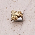 Italian modular charm with golden Pegasus relief on a silver stainless steel base - Gold Pegasus (4)