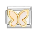 Italian charm link with a golden butterfly and pink enamel for DIY bracelets - Light Pink Butterfly (13)