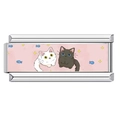Charm modulare italiano con simpatici gatti e pesci su sfondo rosa pastello - Stile Due Gatti (9)