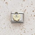 Italiaanse modulaire bedel van roestvrij staal met een vintage gouden hart hangslot - Gouden Hart Hangslot Stijl (5)